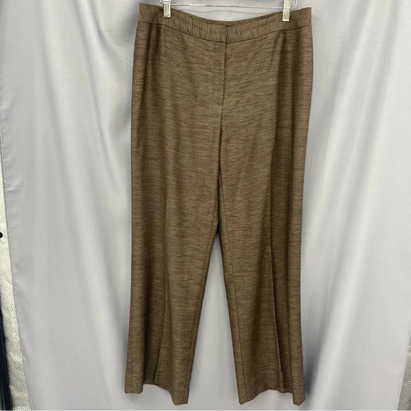 Lafayette 148 Brown Wool Blend Straight Leg Trousers / Dress Pants Size 12 - Picture 1 of 7